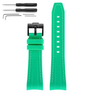 Liquid Silicone Strap Watch Band for Swatch X Blancpain Fifty Fathoms 22mm Curved End Waterproof Replace Bracelet for Men Women