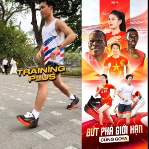 [Tặng phụ kiện] Giày thể thao chạy bộ nam nữ Goya Plus mẫu mới nhất năm 2025 màu đen cam