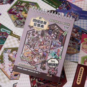 คาวาอิ 3D การ์ตูนฉากจิ๋วสติกเกอร์คอลเลกชันสมุดภาพ DIY สมุดภาพกระเป๋าบ้านซ้อนกันเกมสติกเกอร์เด็กของขวัญ