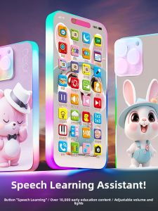 Early Education Touchscreen Phone Toy for Babies 1-3 Years Old Boys Girls Simulation Chewing Interactive Learning Playphone