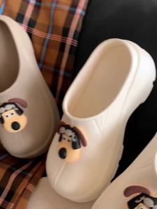 XIXITIAO New Cute Sunglasses for Girls Dog Head Shoes Spring/Summer Outdoor Casual EVA Soft soled Lazy Shoes Ins