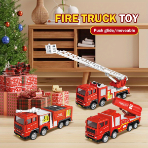 Inertia Fire Truck 1:32 Simulation Firefighting Rescue Vehicle Fire Ladder Engineering Car Model Kid Collection Toy Xmas Gifts