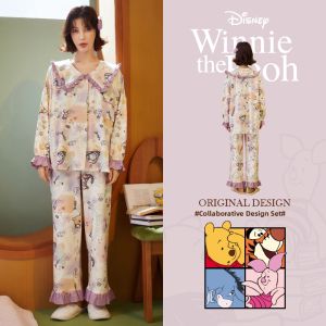 GONGDIE | Soft Lightweight Cotton Princess Style Sleepwear Long Sleeve Suit