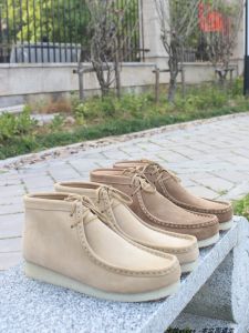 Kangaroo Boots Mens Short Boots Classic Casual Leather Shoes Wallabee British Style Cow Suede Genuine Leather Raw Rubber Sole