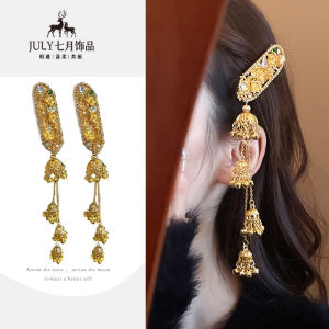 Elegant National Style Hair Clip with Bell Tassel Side Parting Heavy Work Hair Accessories Fresh out Fresh Side Hair Clip