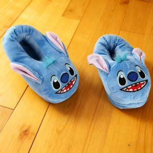 Lilo & Stitch Cotton Slippers Anime Cartoon Plush Stuffed Winter Warm Indoor Shoes Home Slippers for Women Girls Christmas Gifts
