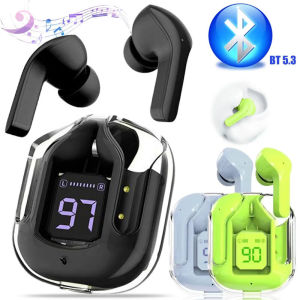 Mezone wireless high fidelity Bluetooth 5.3 earphones wireless earphone LED power supply digital display stereo Bluetooth compatibility 5.3 with noise reduction microphone suitable for gaming fitness and work