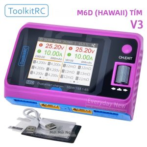 Sạc Nhanh Thông Minh Purple M6D 15A 1-6S Dành Cho Xe Mô Hình Đồ Chơi Máy Bay Không Người Lái Pin Lipo FPV Tương Thích Với Hawaii DC500W 15A