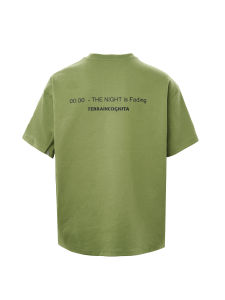 Summer Six Colors "Night Falls" Slogan Basic Short Sleeve round Neck Mens T-Shirt Youth Trendy Loose Fit Anti-Wrinkle Cotton Polyester Blend