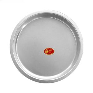 Traditional round Aluminum Plate Pizza Serving Dish Korean Style Food Grade Aluminum Pure Color Deep Dish for Commercial Use