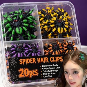 20Pcs Halloween Hair Accessories Prank Realistic Spider Duckbill Clip Whimsical Hair Clip for Festivals Parties and Gatherings