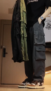 American-style multi-pocket cargo pants mens loose casual pants quick-drying paratrooper pants