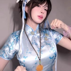 Chinese Cheongsam Dress Halloween Christmas Cosplay Uniform Soft Girl Maid Uniform Short Sleeve Daily Wear Other Material