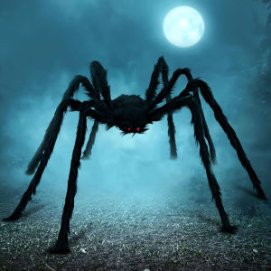 Halloween Outdoor Decoration Black Spider Suitable for Courtyard Lawn Garden Terrace Horror Outdoor and Family Party Decoration