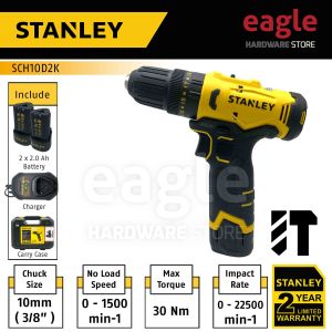 Stanley SCH10D2K-B1 10mm ( 3/8" ) 12V Cordless Hammer Drill Driver ( Replacement SCH121S2K-B1 ) ( SCH10D2K SCH10 )