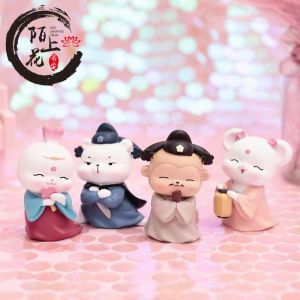 Creative Resin Figurine Cute Desktop Decoration Retro Court Style Tang Costume Hanfu Wind Character Tabletop Decorations