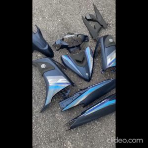 COVERSET BODYSET HLY LC135 V6 SPECIAL EDITION BIRU SE COLOUR ORIGINAL HONG LEONG YAMAHA STRIPE SIAP TAMPAL