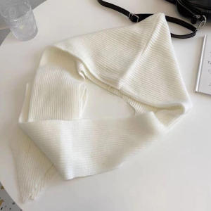 Korea Hat Scarf Set Women Knitted Hooded Shawl Balaclava Hat Winter Thicken Keep Warm Scarf Wool Pullover Hat Gothic Accessories