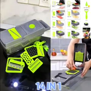 Bộ dụng cụ nạo rau củ quả đa năng có nắphộp tích hợp dao cắt thái gọt nạo bào sợi rau củ quả kiểu hạt lựu tiện lợi