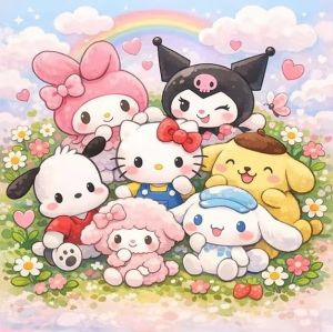 TOPTOY | Jigsaw Puzzles 500/1024 Pieces DIY Sanrio Family Pattern Puzzles Decompression Toys for Adults Family Games Home Decor
