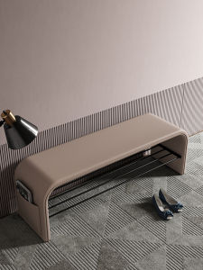 Luxury Minimalist Modern Entryway Shoe Rack for Home Use Integrated Bedroom Footstool Long Bar Stool for Changing Shoes