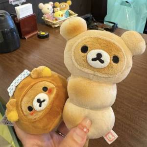 Rilakkuma Kawaii Roasted Meatball Mantou Plush Pendant Anime Doll Keychain Cartoon Ornament Holiday Gifts for Boys Girls