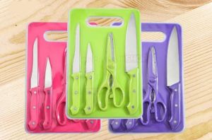 Set Pisau Dapur Talenan Gunting Murah Pisau Set Talenan 5in1