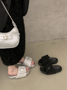 XUJIA | Thick Sole Silver Star Rhinestones Summer Fashion Slip-Ons
