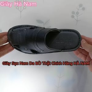 Dép Bít Mũi Nam TiTi ĐÔ Da Bò Thật Cao Cấp GSB2089