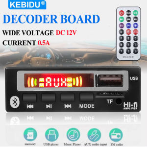 KEBIDU Bluetooth 5.0 MP3 WMA Decoder Board Wireless Car Radio Module DC 12V MP3 Player USB TF FM Car Music Player Accessories