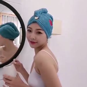 SK-C931 Handuk Keramas Pengering Rambut Wanita Karakter Bahan Microfiber Cepat Kering / Handuk