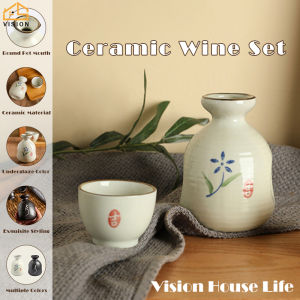 Vision Japanese Wine Pot Ceramic Sake Set Retro Wine Splitter Old-Fashioned Liquor Divider Household Wine Splitter Wine Glass Set