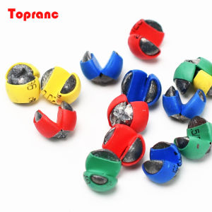 Topranc 100Pcs/Bag Coated Hand-Pinched Split Shot Line-Friendly Sinker For Rock & Raft Fishing