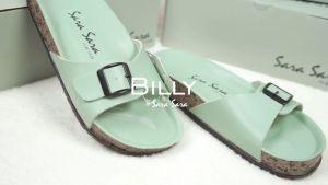 SARA SARA BILLY Sandal Selop Wanita Model Birken Sendal Slop Cewek Casual Sol Puyuh Ban Satu Size 36-41