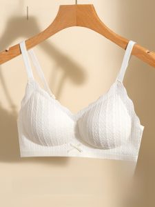 miiow | Wireless Lace Bralette Thin Summer Style Gathered Effect No Side Breast Prevention Naked Feel Womens Underwear Cat Person Brand