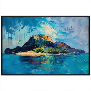 Tranh sơn dầu trừu tượng phong cảnh biển đảo đơn giảntranh treo tường dán tường trang trí phòng khách phòng thiền thư giãnCGI-616