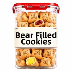 WENXIANGZAN | Chocolate Strawberry Filled Children Fun Biscuits