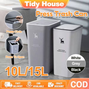 Tidy House Rectangular Trash Can Kitchen Bathroom Toilet Trash Can Living Room With Lid Waste Garbage Bin