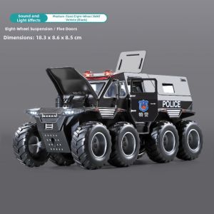 Police Alloy Off-Road Car Model Large Scale