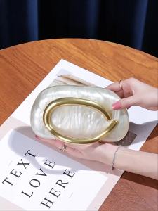 2025 Luxury Acrylic Lady Bag Fashion Personalized Party Evening Bag Single Shoulder Messenger Pearl Color Purse Women Clutch Bag