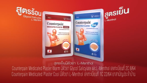 Counterpain แผ่นแปะแก้ปวด พลาสเตอร์บรรเทาปวด เคาน์เตอร์เพน สูตรร้อน ขนาด 7x10 ซม. [10 ซอง/1 กล่อง สีแดง] AA 2201 Medicates Plaster Warm