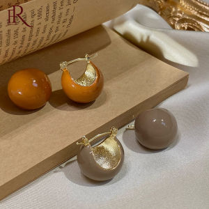 Frascati Design Sense Enamel Macaron Color Round Dangle Earrings For Women s Girls New Fashion Jewelry Party Christmas Simple Accessories