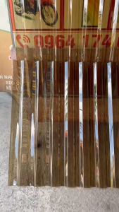 ( Khổ rộng 1m x dài 2m) Tôn nhựa sóng poly màu NÂU TRÀ lấy ánh sáng che mưa chất lượng