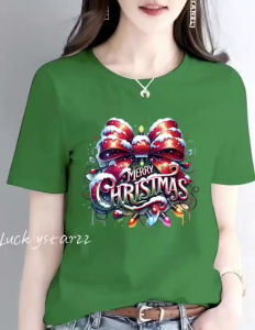 KAOS ATASAN MERRY CHRISTMAR PREMIUM WANITA DTF BERKUALITAS