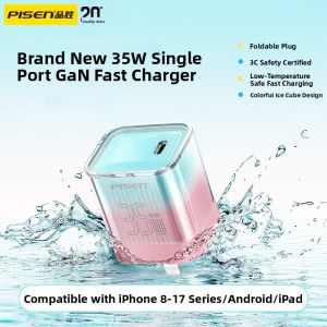 PISEN | 35W GaN Fast Charger for Smartphones iPads PD Compatible Type-C Foldable Plug