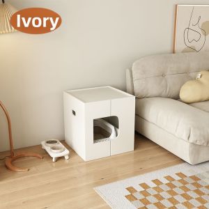Semi-Enclosed Large Cat Litter Box Odor Isolating Anti-Splashing