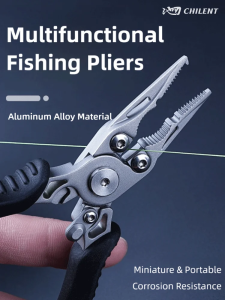 CHILENT Multifunctional Curved Mouth Lure Pliers Fishing Aluminum Alloy Mini Portable Pliers Scissors Outdoor Fishing Tools