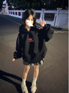 Autumn Winter Womens Hoodie Embroidered Patchwork Fleece Jacket Street Style High Quality Casual Wear for Couples