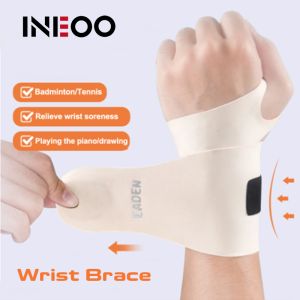 INEOO 1Pcs Adjustable Thin Compression Wrist Guard Sprain Wrist Brace Tendon Sheath Pain For Men Women Wrist Exercise Safety Support