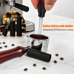 Stainless Steel Coffee Powder Tamper Espresso Powder Stirrer 6 Needle Distributor Leveler WDT Tools Stirring Barista Accessories